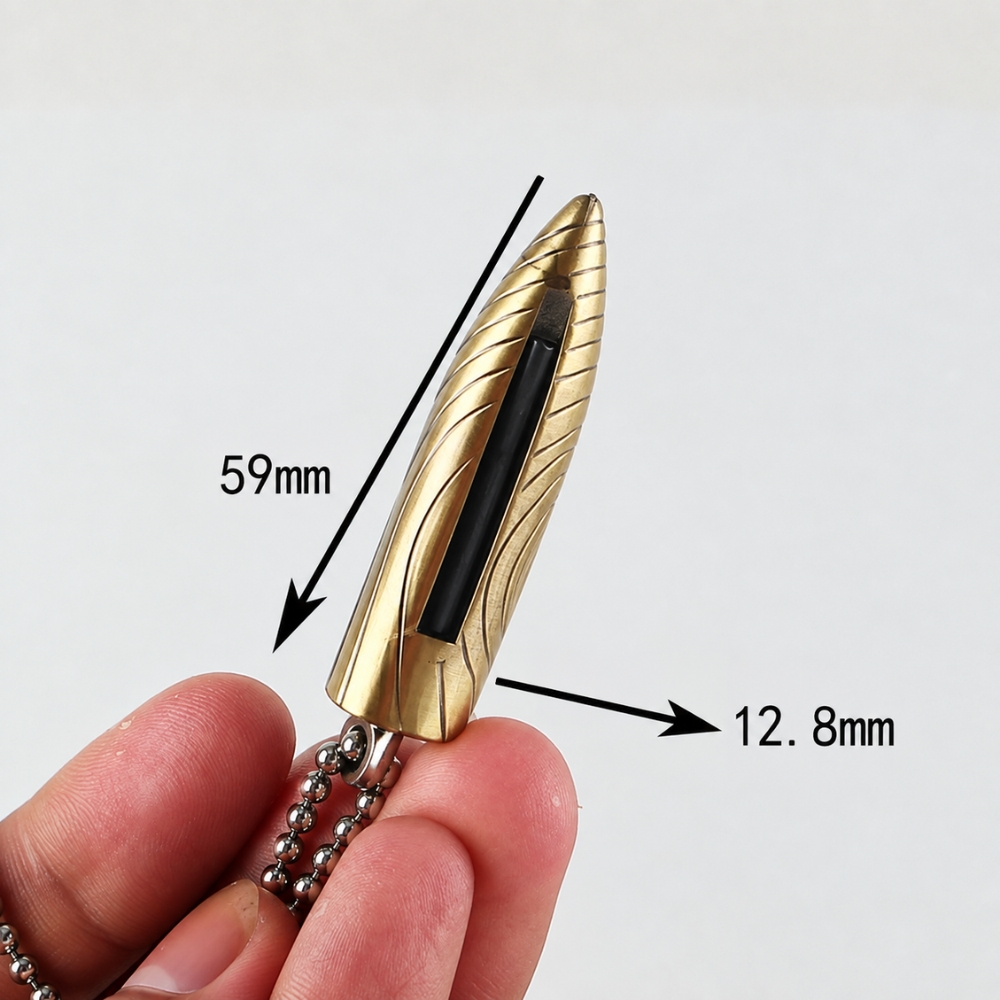 Bullet Fire Starter Gold Keychain Lighter.