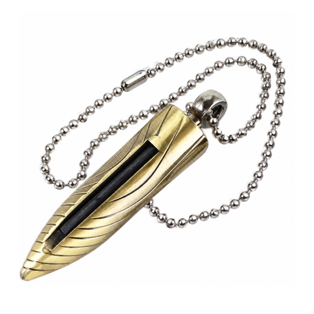 Bullet Fire Starter Gold Keychain Lighter.
