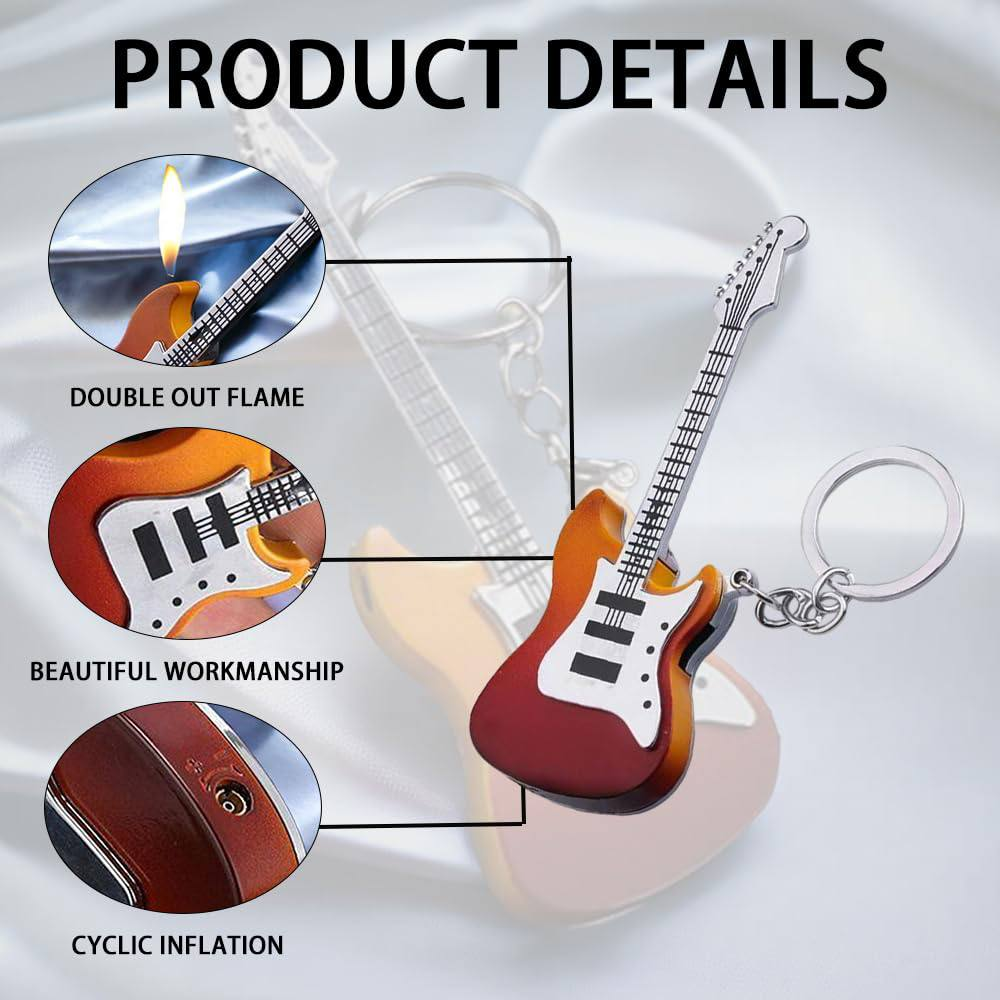 Stylish Guitar Metal keychain Lighter