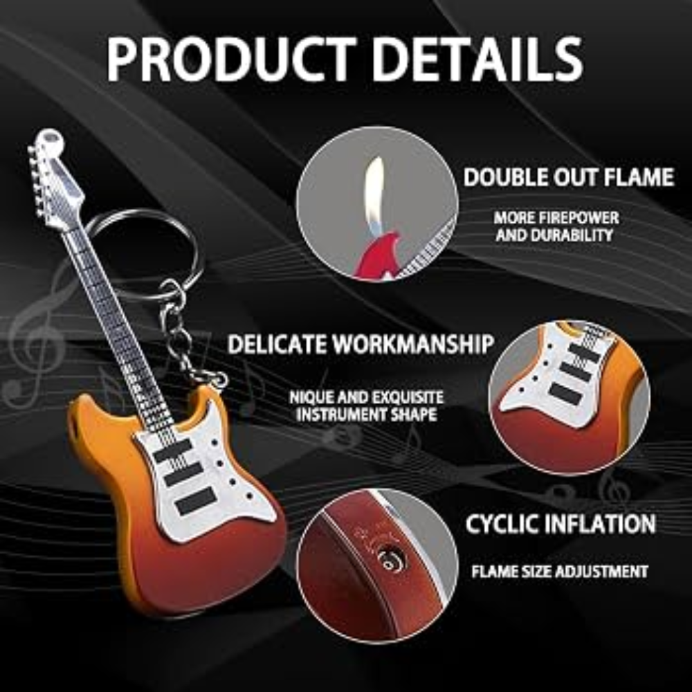 Stylish Guitar Metal keychain Lighter