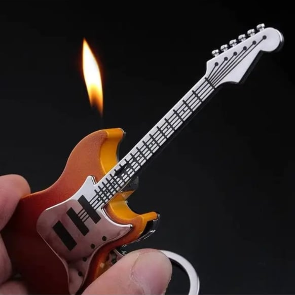 Stylish Guitar Metal keychain Lighter