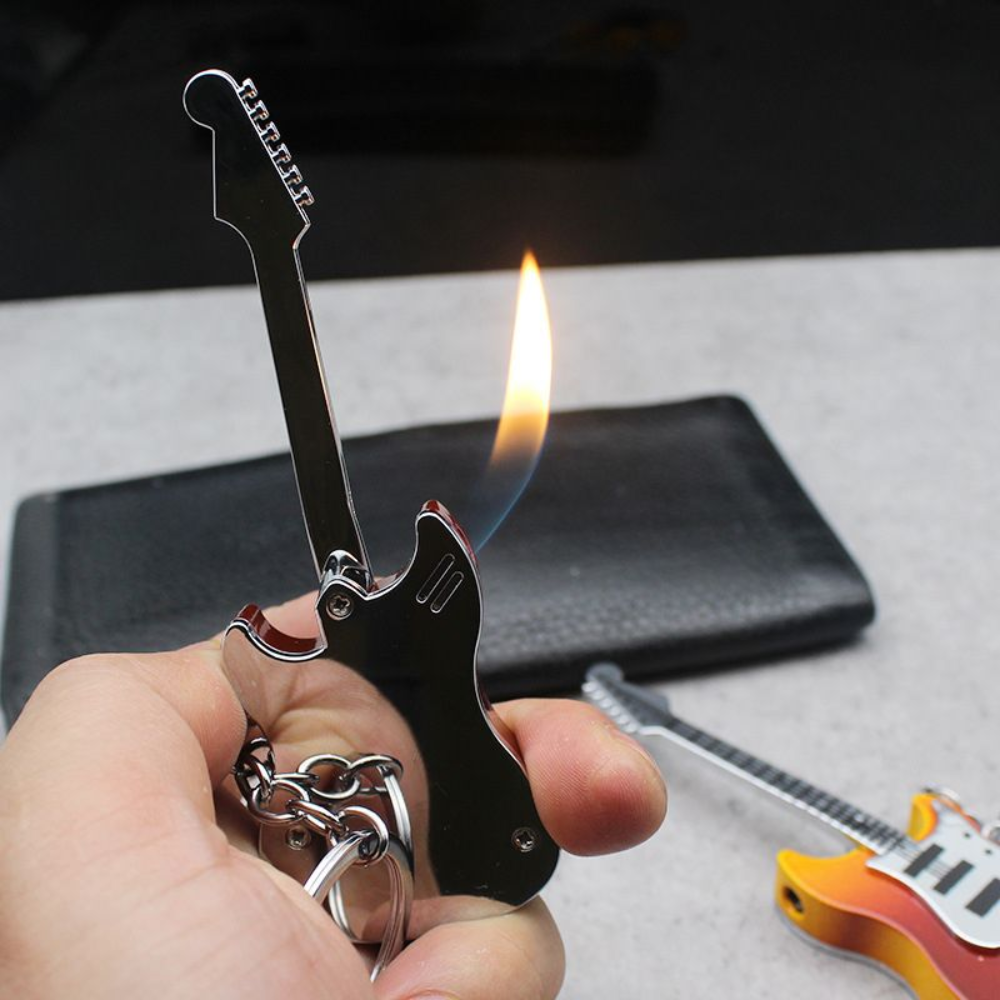 Stylish Guitar Metal keychain Lighter