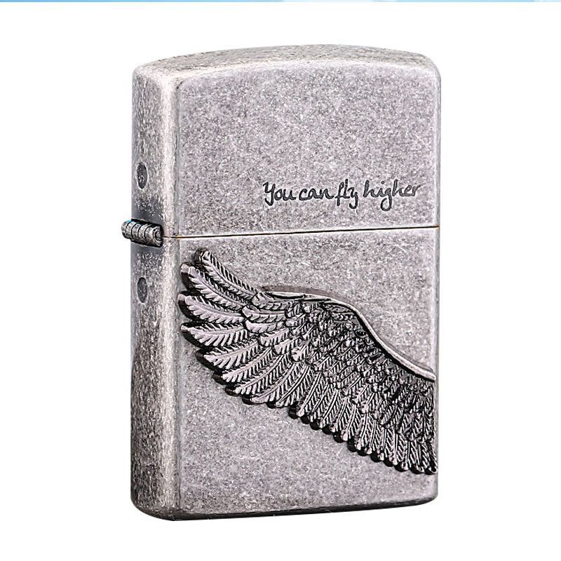 Zorro Vintage Wing Design Metal Windproof Lighter