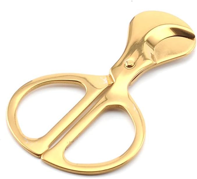 Smoke King Gold Stainless Steel cutter Scissors Style – Double Blade Cutter with Round Handle, Precision Straight Cut Tool – Luxury Portable Accessory for Men