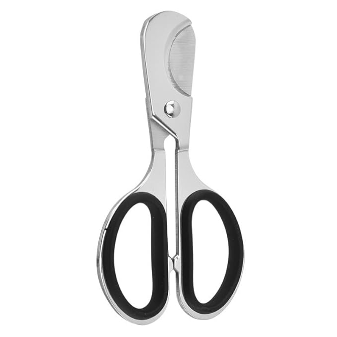 Smoke King Stainless Steel Scissors Style Cutter – Double Blade Cutter with Anti-Slip Rubber Grip, Portable Size for Precise Cutting – Gift for Men & Smokers