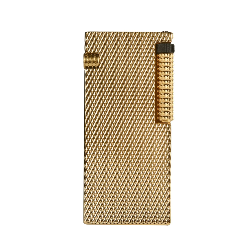 Smoke King Rowen Dorven Gold Windproof Fuel Lighter – Luxury Refillable Metal Pocket Lighter with Side Slide Ignition, Premium Gold Finish  (Fuel Not Included)