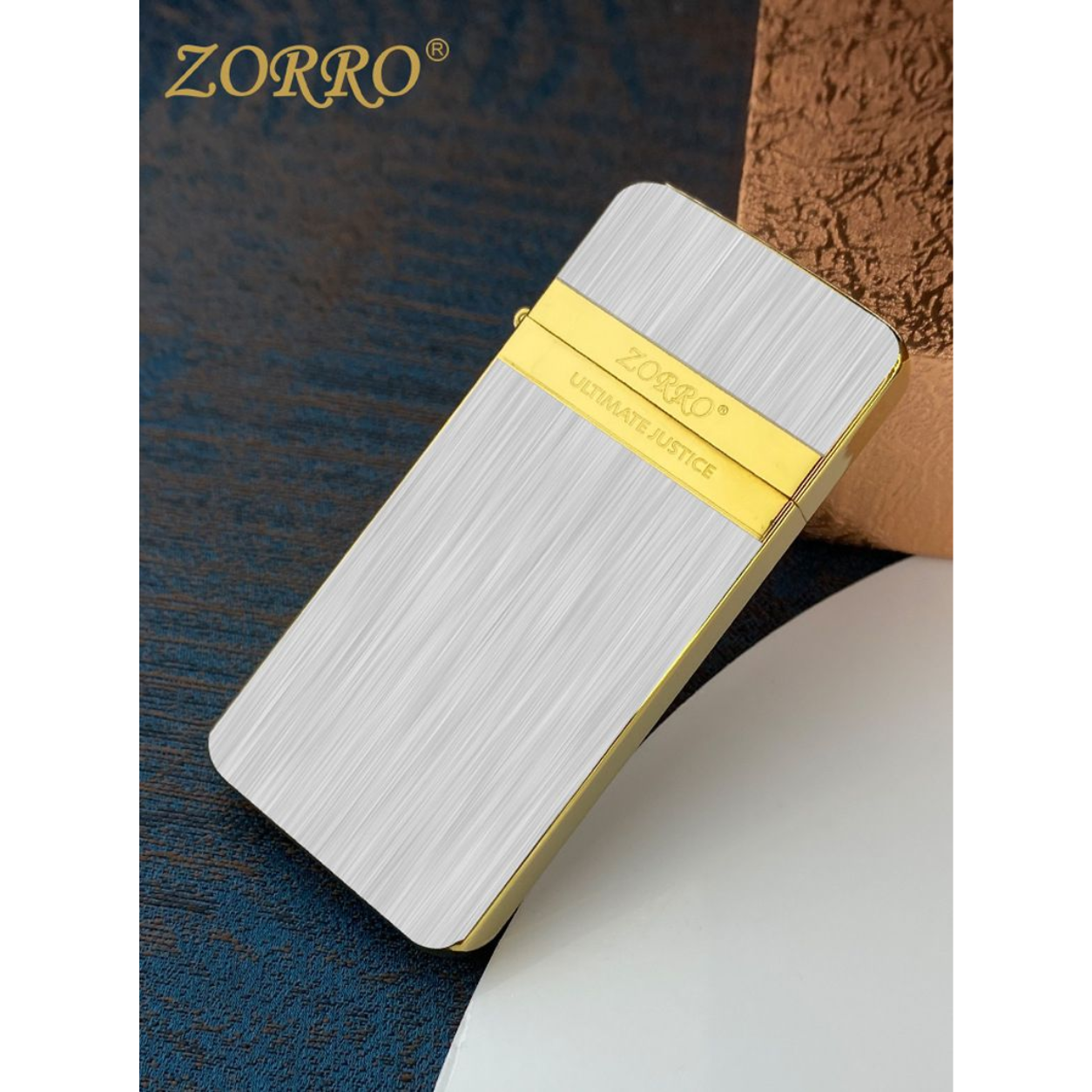 ZORRO Ultimate Justice Silver Lighter – Original Refillable Windproof Liquid Fuel Lighter