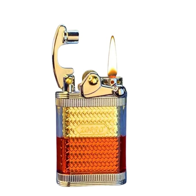 Smoke King Windproof Rock Arm Gold Lighter - Fuel Not Included