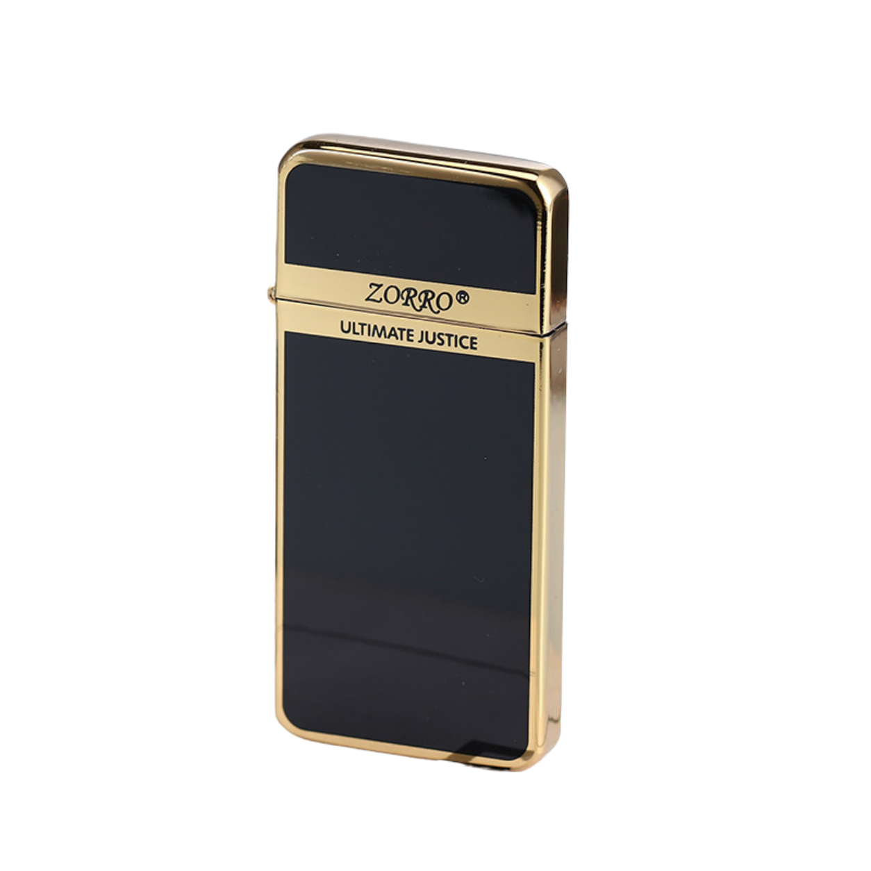 ZORRO Ultimate Justice Gold Black Lighter, Refillable Kerosene Liquid Fuel Lighter with Flint Wheel & Wick, Premium Metal Flip Top Pocket Lighter for Men, Vintage Collectible & Gift