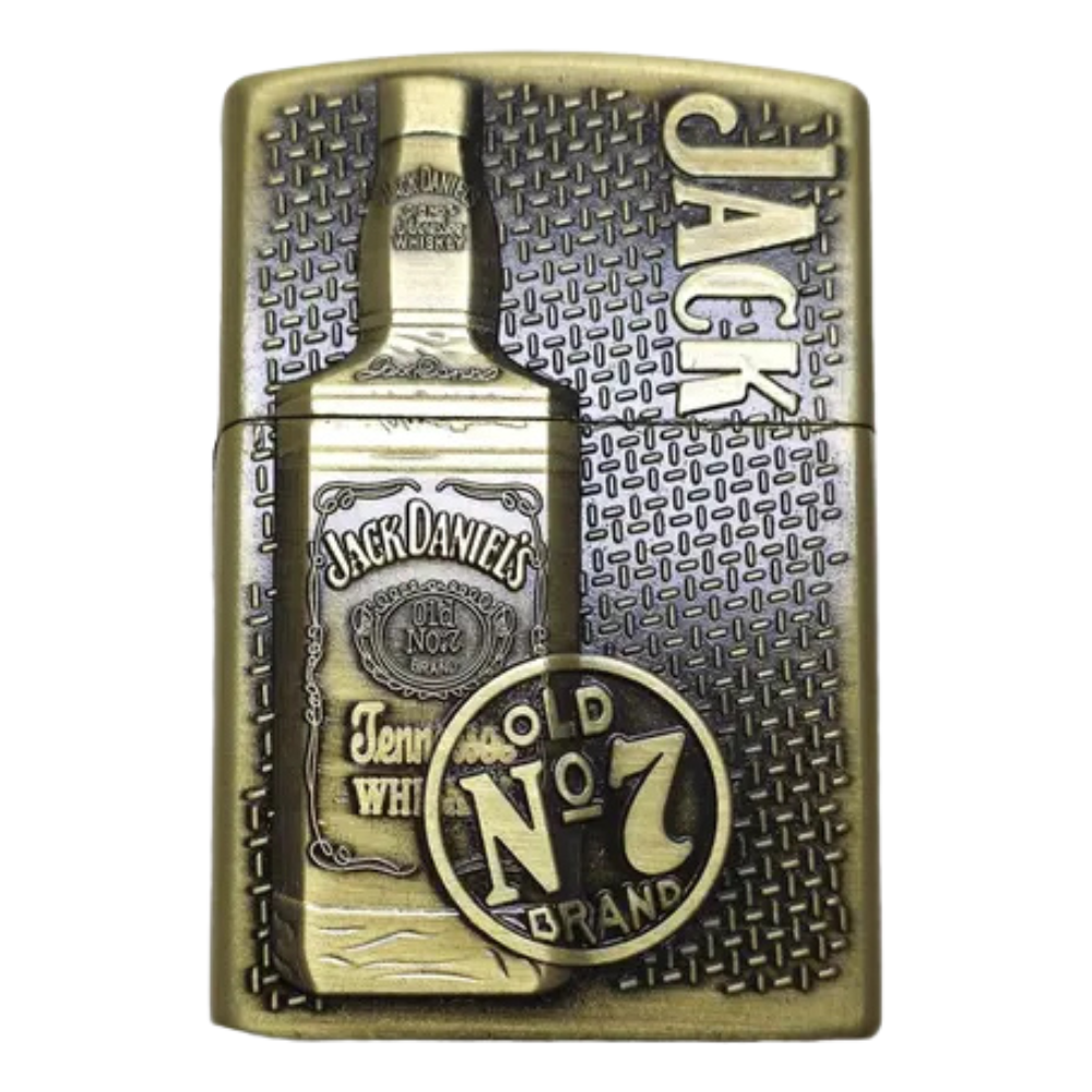 Smoke King Jack Daniel’s Old No-7 Gold Engraved Jet Flame Gas Lighter. A stylish, durable metal lighter offering powerful windproof performance perfect for smokers and collectors