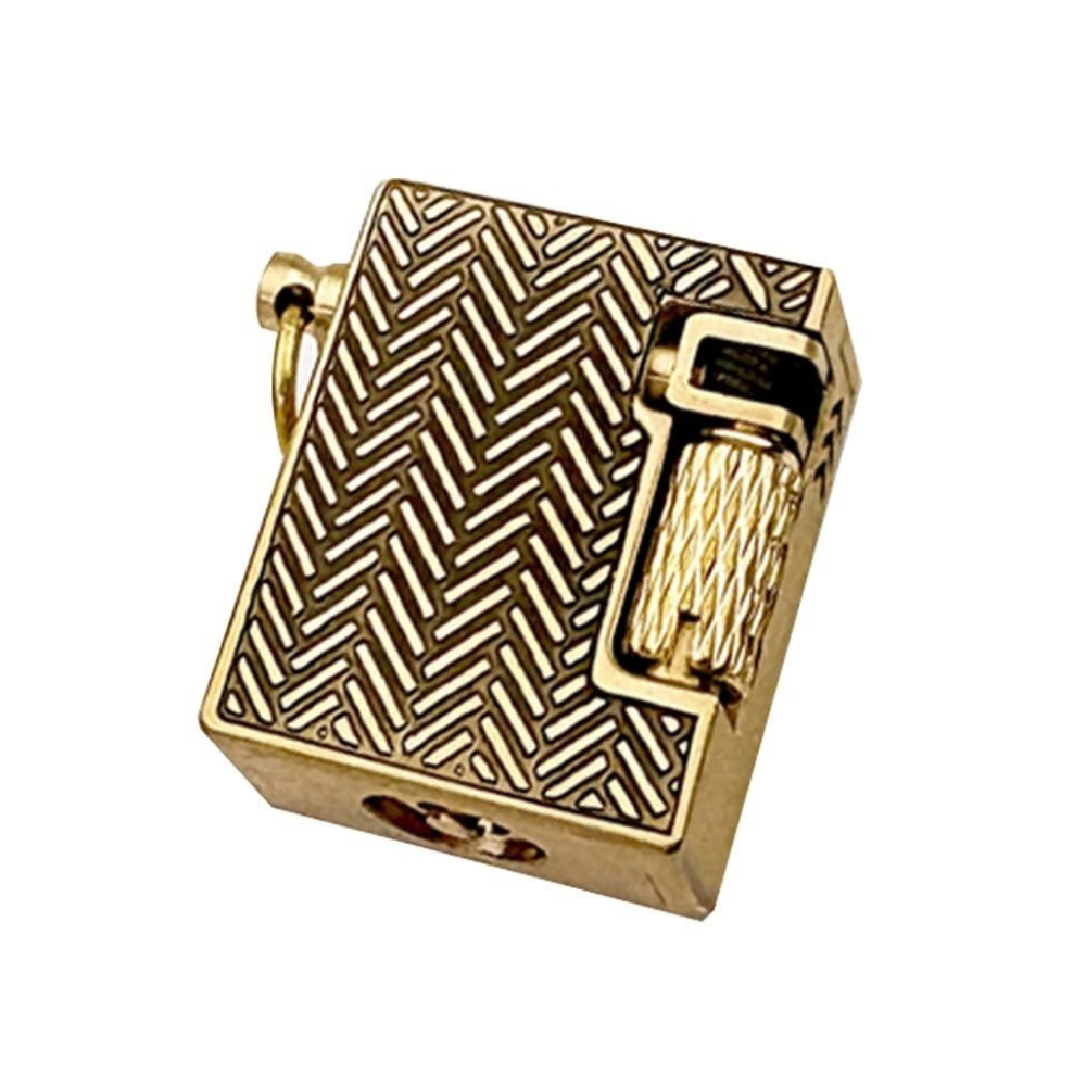 Smoke King mini Gold Windproof Fuel Lighter – Refillable Metal Pocket Lighter with Side Slide Ignition (Fuel Not Included)