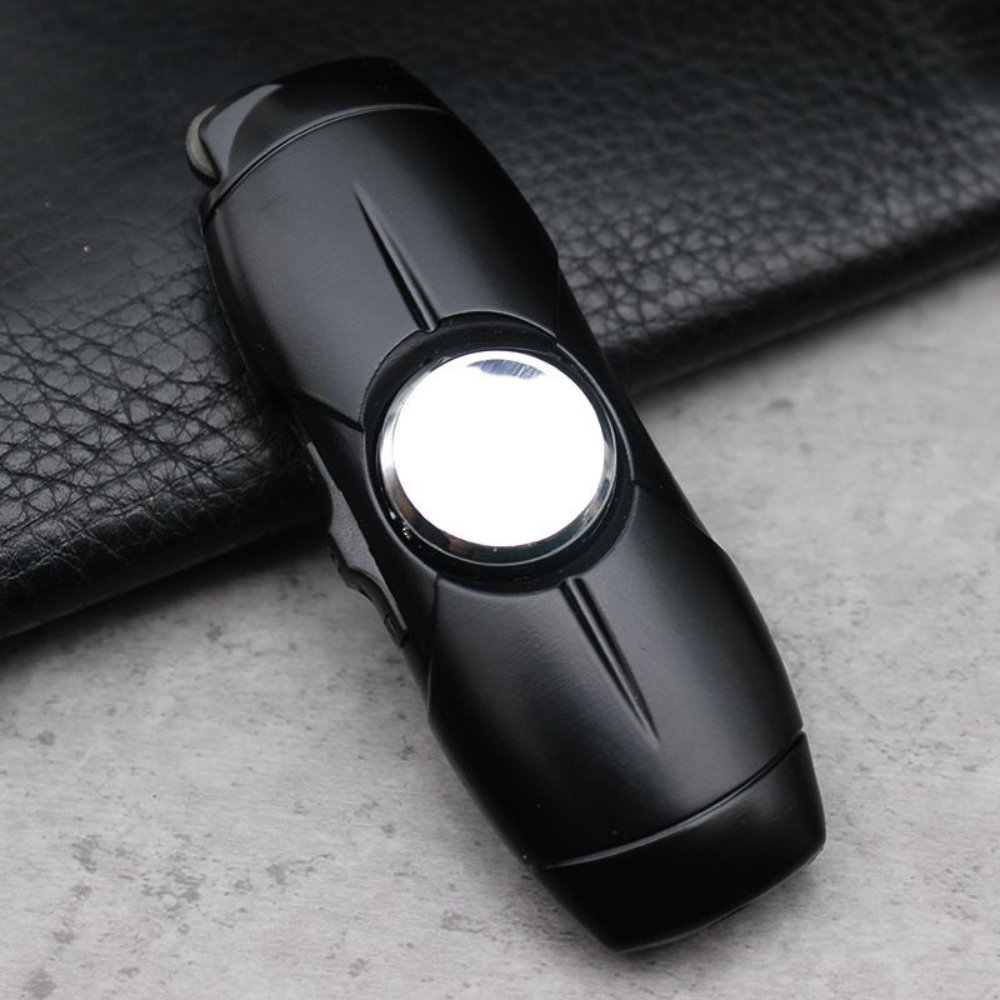 Smoke King Spinner Butane Gas Lighter | Windproof Refillable Spinning Gyro Metal Pocket Lighter
