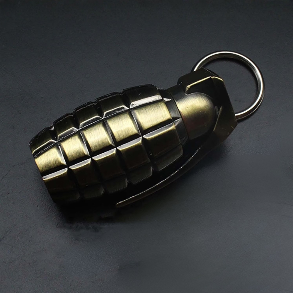 Smoke King Grenade Match Kerosene Lighter | Waterproof Refillable Flint Fire Starter Keychain | Outdoor Survival Tool (Fuel Not Included)