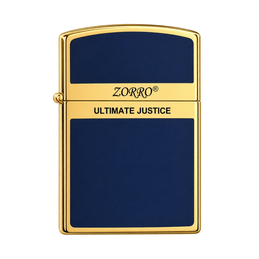 Smoke King Ultimate Justice Blue Classic Windproof Lighter (Zorro Original) Fuel Not Included.