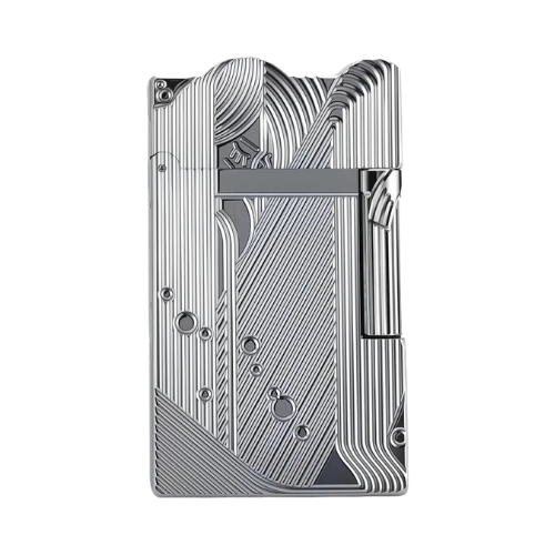 Smoke King Premium Silver OG Sanji Lighter – Classic Ping Sound, Copper Body, Butane Refillable, Adjustable Flame, Luxury Gift Box Included