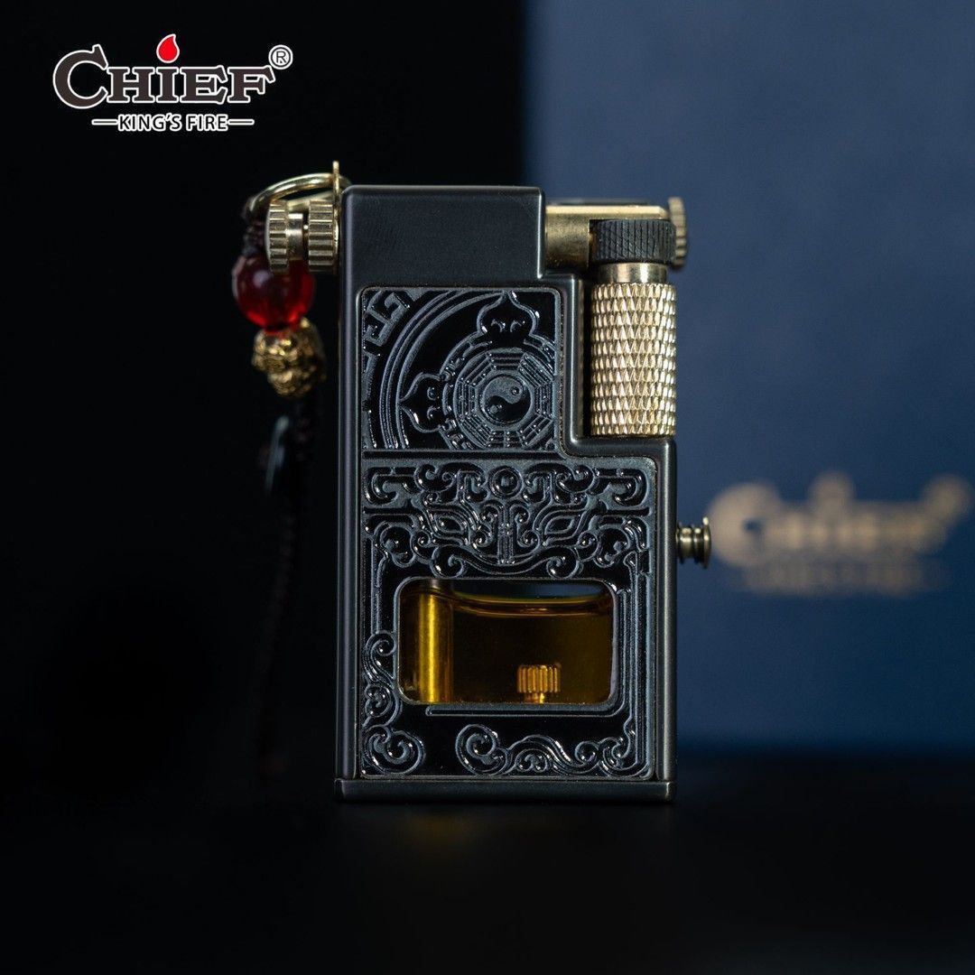 CHIEF Midnight Oracle Trench Lighter – Matte Black Visible Fuel Tank Lighter