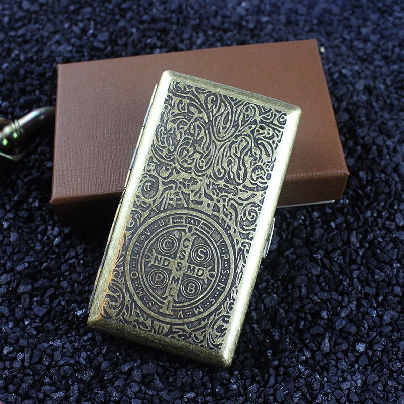 Smoke King Retro Metal Pocket Case | Vintage Flip-Top Storage Case with Secure Lock & Premium Gift Box