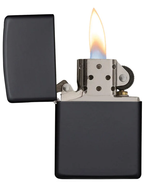 Smoke King Black Metal Brushed Chrome Vintage Butane gas lighter